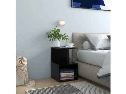 vidaXL Nočné stolíky 2 ks, čierne 35x35x55 cm, kompozitné drevo