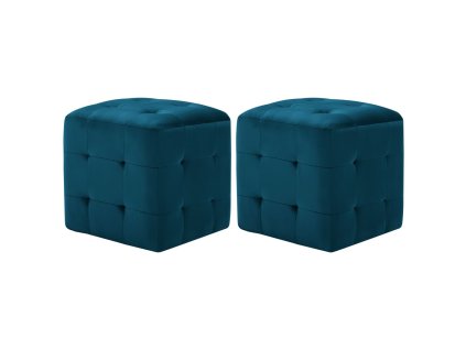 vidaXL Nočné stolíky 2 ks modré 30x30x30 cm zamatová látka