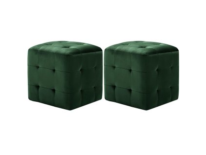 vidaXL Nočné stolíky 2 ks zelené 30x30x30 cm zamatová látka