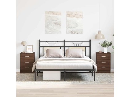 vidaXL Nočné stolíky 2 ks hnedý dub 38x35x56 cm spracované drevo