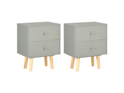 vidaXL Nočné stolíky 2 ks sivé 40x30x50 cm borovicový masív