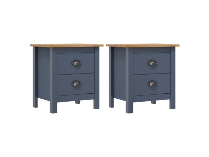 vidaXL Nočné stolíky Hill 2 ks, sivé 46x35x49,5 cm, borovicový masív