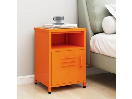 vidaXL Nočný stolík oranžový 35x35x51 cm oceľ