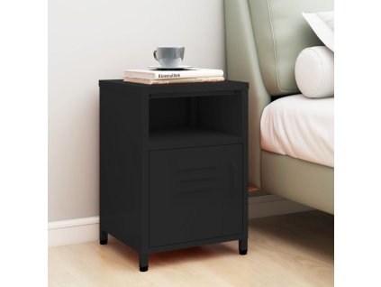 vidaXL Nočný stolík čierny 35x35x51 cm oceľ