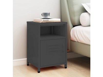 vidaXL Nočný stolík antracitový 35x35x51 cm oceľ