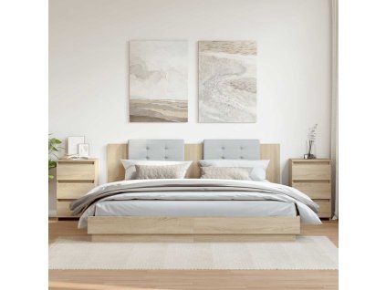 vidaXL Nočné stolíky 2 ks, dub sonoma 40x35x62,5 cm, kompozitné drevo