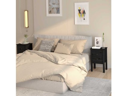 vidaXL Nočné stolíky 2 ks čierne 40x35x61,5cm masívne borovicové drevo