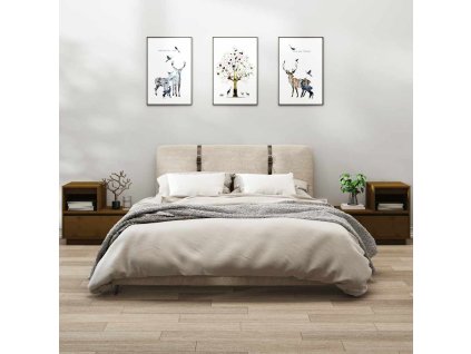 vidaXL Nočné stolíky 2 ks medovo-hnedé 60x34x51 cm borovicové drevo
