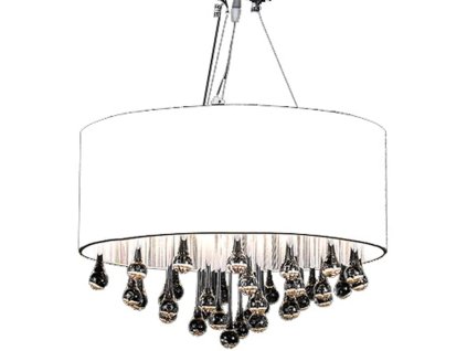 vidaXL Luster s 85 krištáľmi, biely