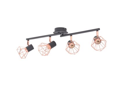 vidaXL Stropné svietidlo so 4 bodovými svetlami E14, čierno-medené