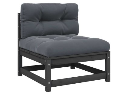 vidaXL Záhradná stredová pohovka s antracitovými vankúšmi borovica