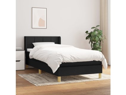 vidaXL Posteľný rám boxspring s matracom čierny 90x200 cm látka