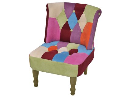 vidaXL Francúzske kreslo v štýle patchwork, látka