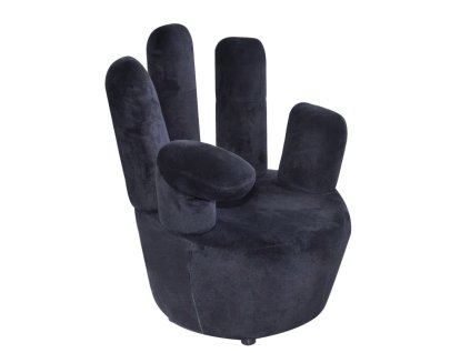 vidaXL Kreslo v tvare ruky, čierne, zamat