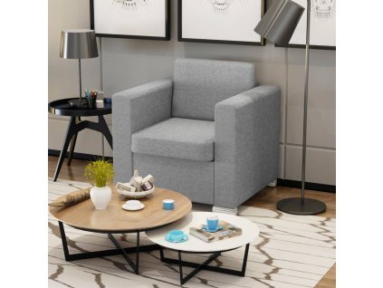 vidaXL Kreslo, svetlosivé, látka