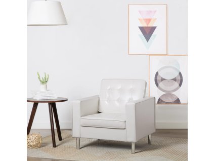 vidaXL Kreslo, biele, umelá koža