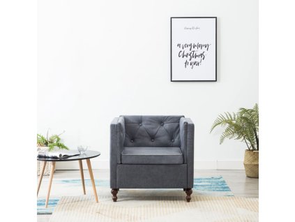 vidaXL Kreslo, sivé, látka