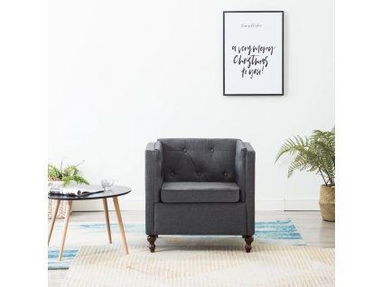 vidaXL Kreslo, tmavosivé, látka