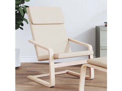 vidaXL Relaxačné kreslo krémové látkové