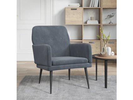 vidaXL Kreslo tmavosivé 62x79x79 cm zamat