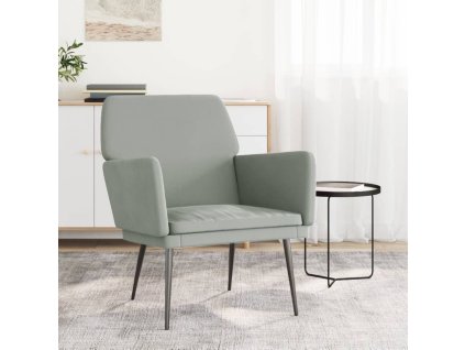 VidaXL Kreslo bledosivé 62x79x79 cm zamat