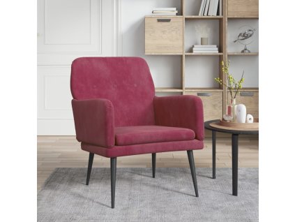 vidaXL Kreslo vínovočervené 62x79x79 cm zamat