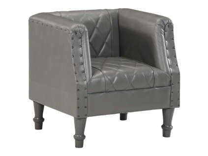 vidaXL Klubové kreslo sivé pravá kozia koža