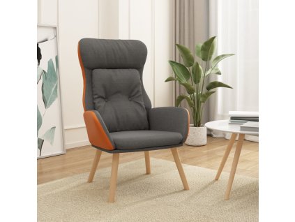 vidaXL Relaxačné kreslo tmavosivé látka a PVC