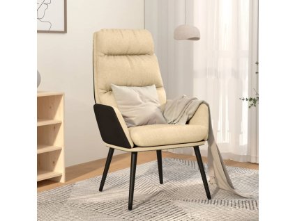 vidaXL Relaxačné kreslo krémové látkové