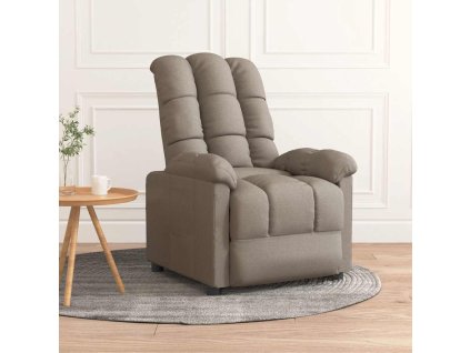 vidaXL Sklápacie kreslo sivohnedé látkové