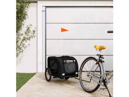 vidaXL Cyklovozík pre zvieratá, čierny, oxfordská látka, železo