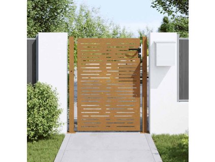 vidaXL Záhradná brána 105x155 cm kortenová oceľ dizajn štvorca