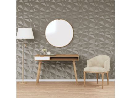 vidaXL Nástenné panely 24 ks, betónovo sivé 50x50 cm, XPS 6 m² diamant