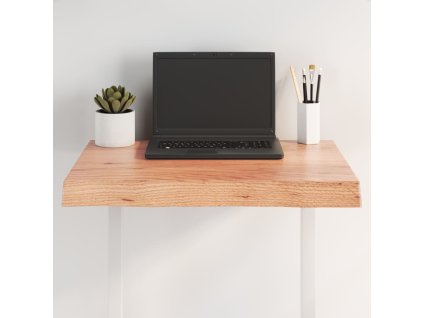 vidaXL Stolová doska svetlohnedá 60x50x(2-6)cm ošetrený masív hrany