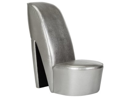 vidaXL Kreslo v tvare topánky strieborné umelá koža