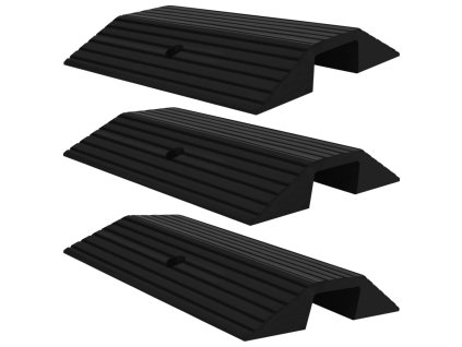vidaXL Prahové rampy 3 ks 49x40x8 cm guma