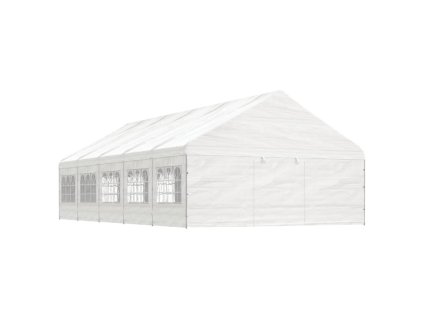 vidaXL Altánok so strechou, biely 11,15x5,88x3,75 m, polyetylén