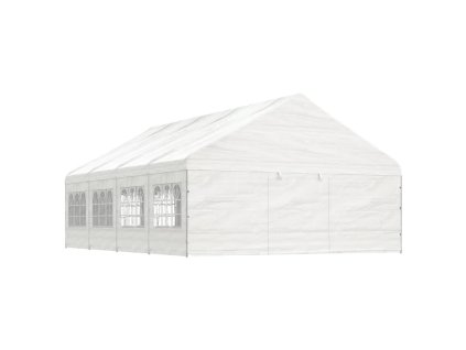 vidaXL Altánok so strechou, biely 8,92x5,88x3,75 m, polyetylén