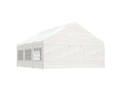 vidaXL Altánok so strechou, biely 6,69x5,88x3,75 m, polyetylén