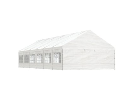 vidaXL Altánok so strechou, biely 13,38x5,88x3,75 m, polyetylén
