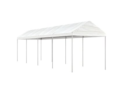 vidaXL Altánok so strechou, biely 8,92x2,28x2,69 m, polyetylén