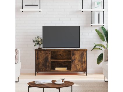 vidaXL TV skrinka dymový dub 100x40x50 cm spracované drevo