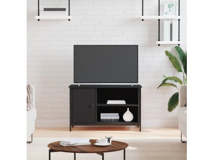 vidaXL TV skrinka čierna 80x40x50 cm spracované drevo