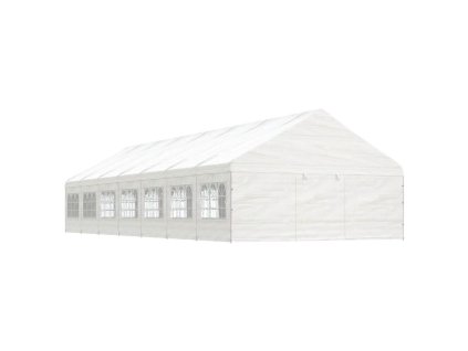 vidaXL Altánok so strechou, biely 15,61x5,88x3,75 m, polyetylén