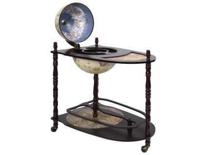 vidaXL Voľne stojaci glóbusový bar/stojan na víno eukalyptové drevo zelený