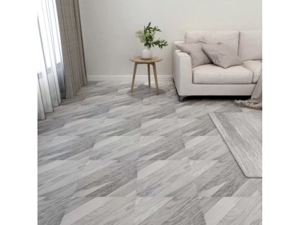 vidaXL Samolepiace podlahové dosky 55 ks, PVC 5,11 m², sivé, pruhy