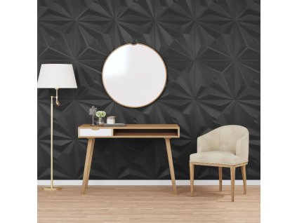 vidaXL Nástenné panely 48 ks, čierne 50x50 cm, XPS 12 m² hviezda