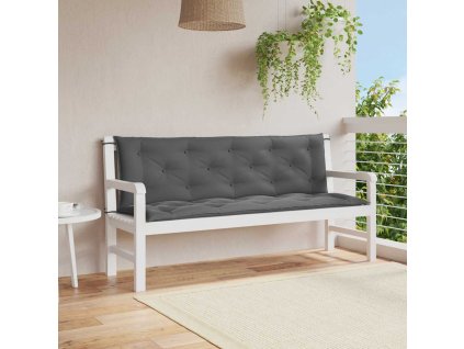 vidaXL Podložka na záhradnú lavicu, antracit 150x(50+50)x7 cm, oxford