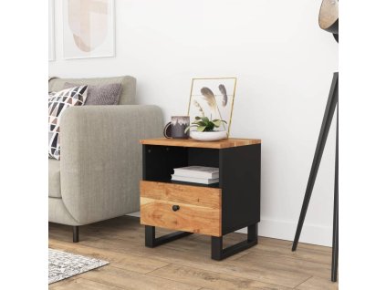 vidaXL Nočná skrinka masívne akáciové drevo a spracované drevo