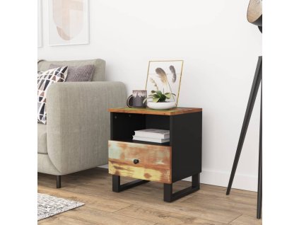 vidaXL Nočná skrinka masívne recyklované drevo a spracované drevo